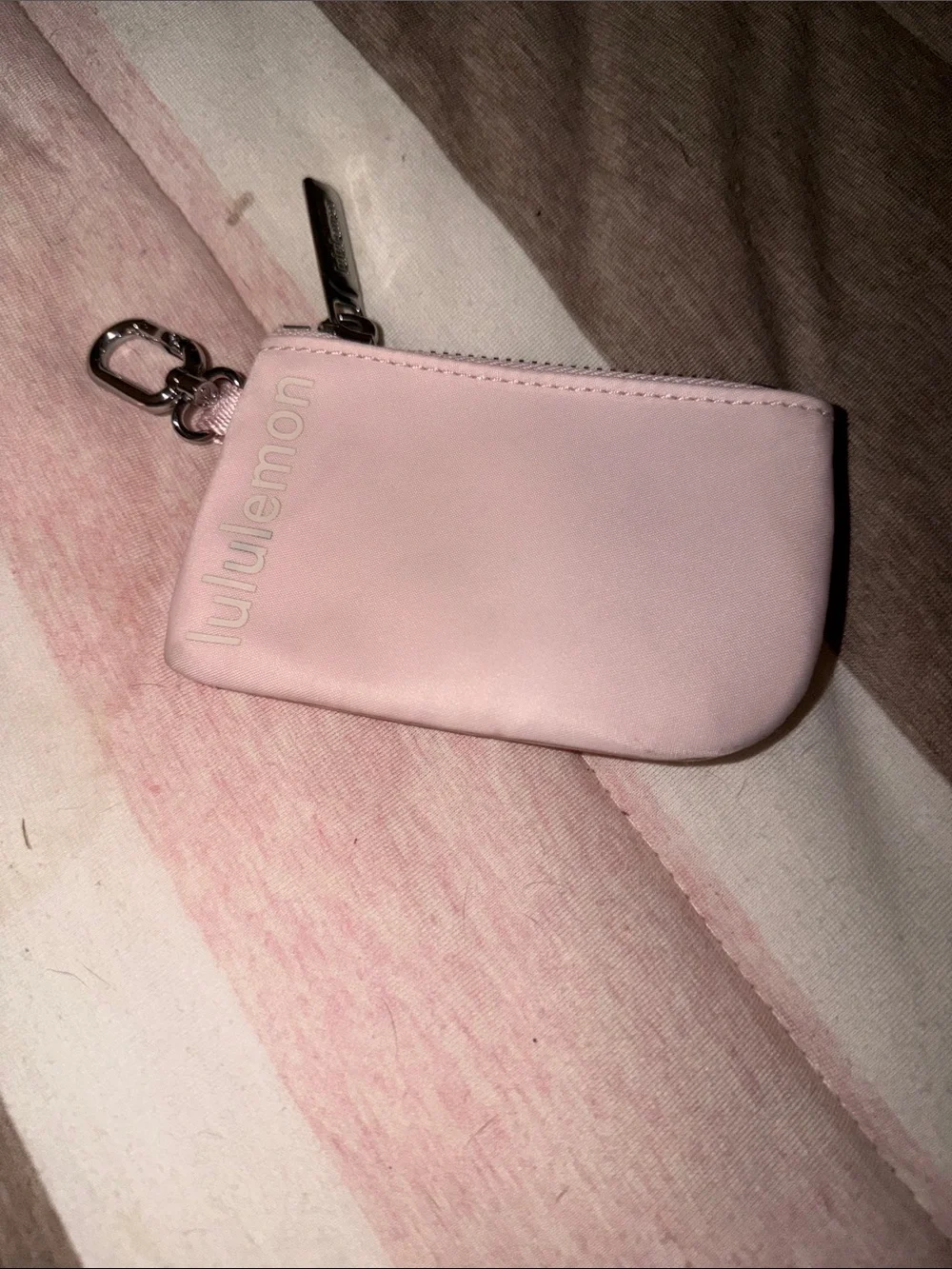 lululemon athletica Blush Pink Zip Card Holder with Clip